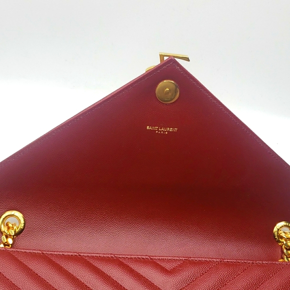 YVES SAINT LAURENT BAG SIZE LARGE COLOR BURGUNDY 100% Authentic NEW - Picture 10 of 12